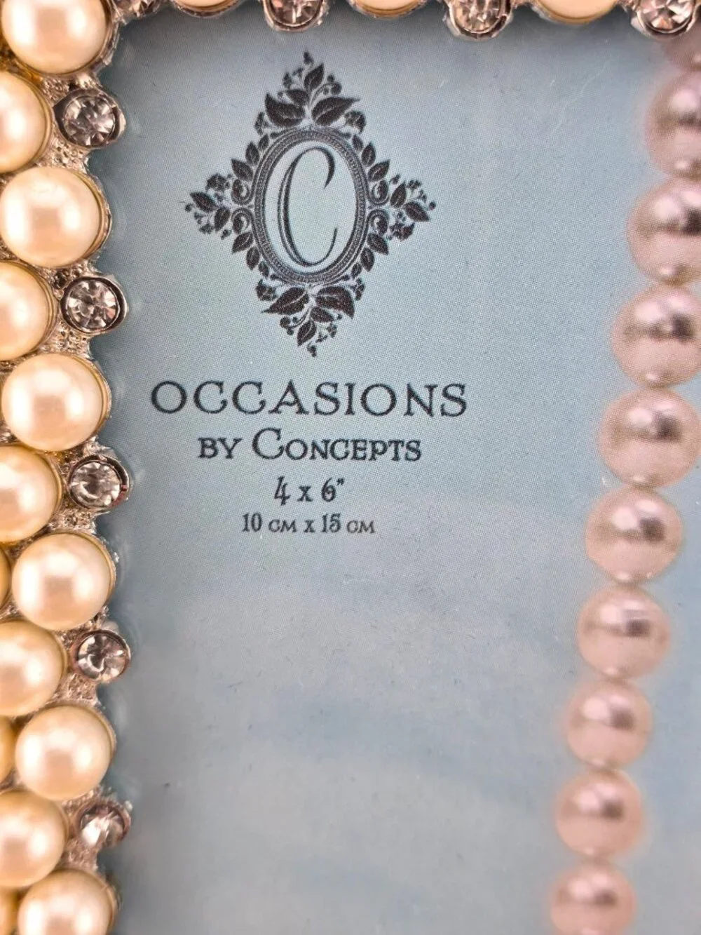 Wedding Pearl & Rhinestone 4x6 Picture Frame By Occasions Tabletop NIB